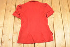 Vintage 1960s Fancy Red Cardigan Shirt Women's S