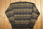 Vintage 1990s Abstract Striped Knit Crewneck Sweater