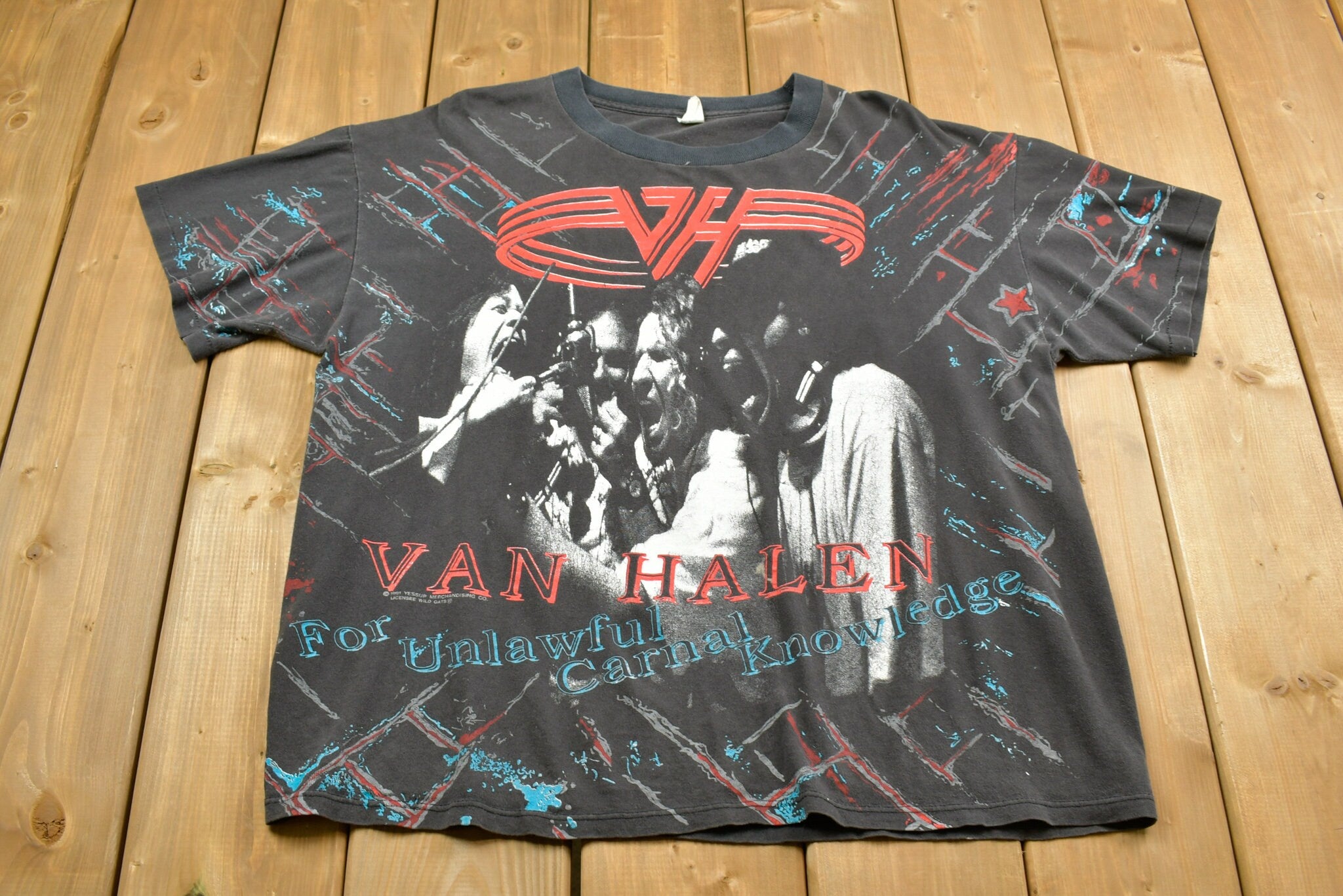 1991 Van Halen Unlawful Carnage All Over Print Tour T-shirt