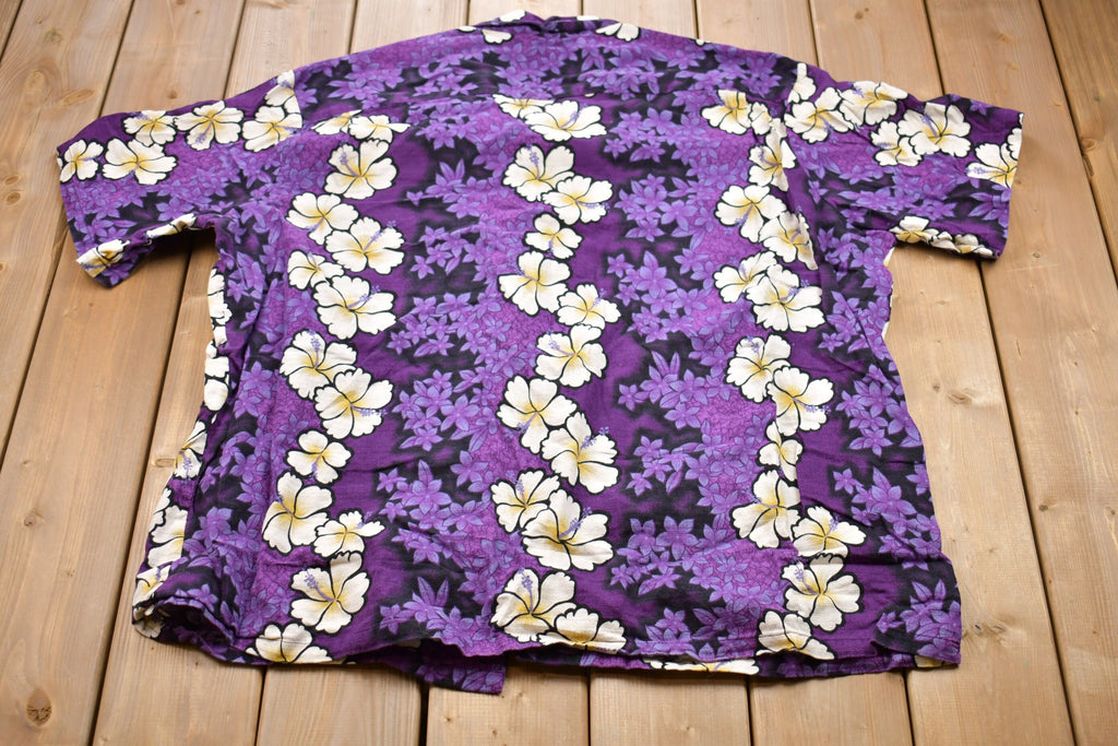 Vintage 1980s Aloha All Over Print Short Sleeve Button Up Shirt
