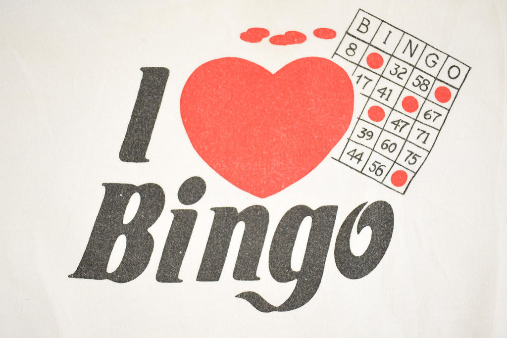 Vintage 1990s I Love Bingo Souvenir Crewneck Sweatshirt Women's L  90s Crewneck  Travel Vacation Sweater