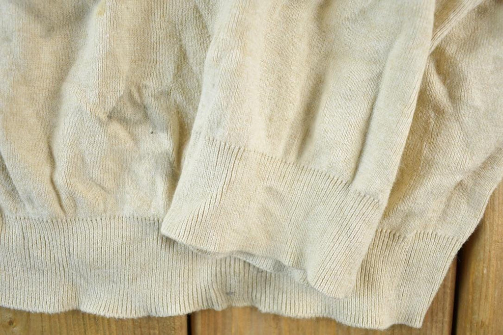 Vintage 1990s Polo By Ralph Lauren 100% Pima Cotton Knit Tan Crewneck Sweater