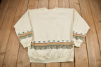 Vintage 1980s Native American Theme Henley Sweatshirt