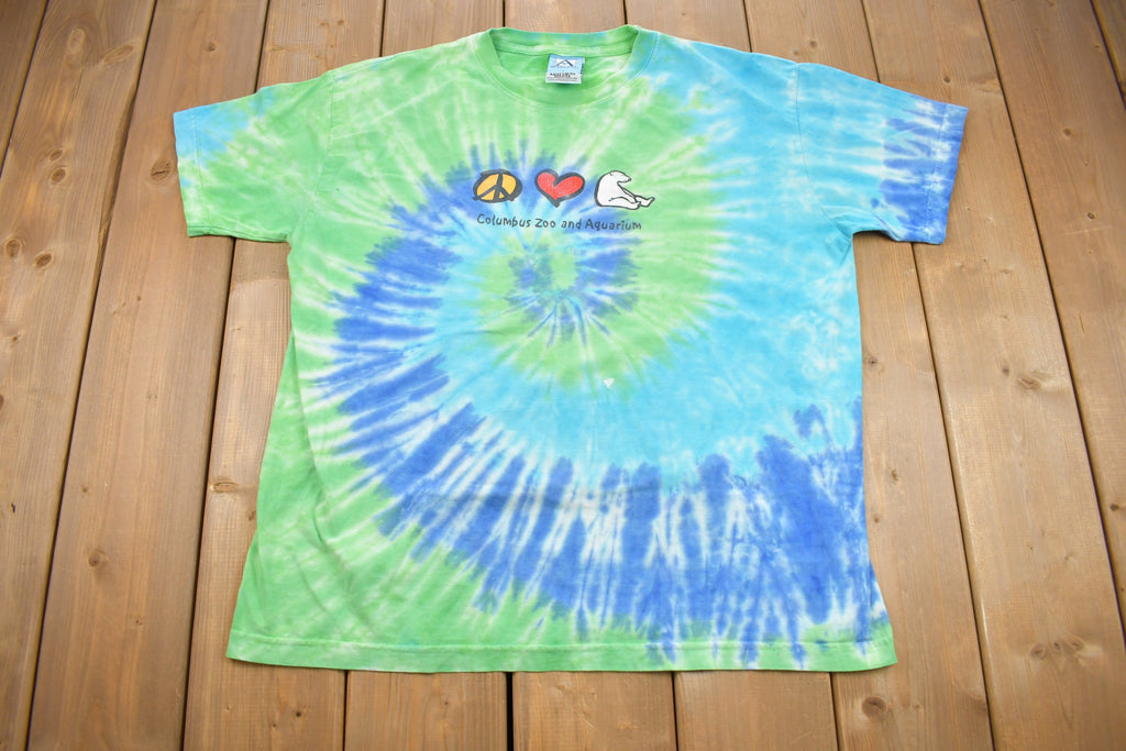 Vintage 1990s Columbus Zoo Graphic Tie Dye Souvenir T Shirt