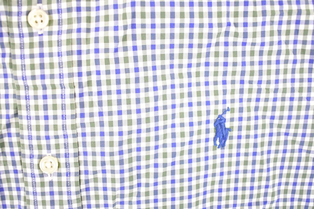 Vintage Y2K Polo By Ralph Lauren Plaid Button Up Shirt Men's L / 2000's Preppy Style / Boxy Fit Polo