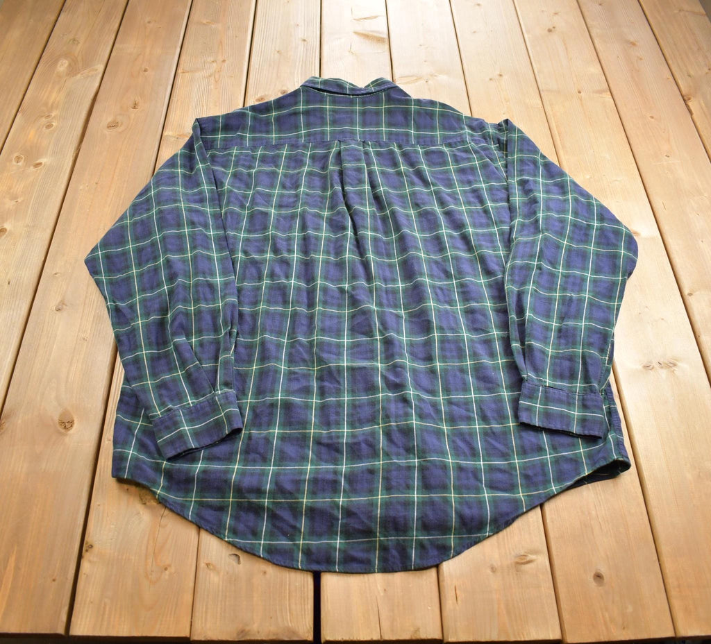 Vintage 1990s Nautica Plaid Blank Button Up Shirt