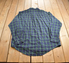 Vintage 1990s Nautica Plaid Blank Button Up Shirt