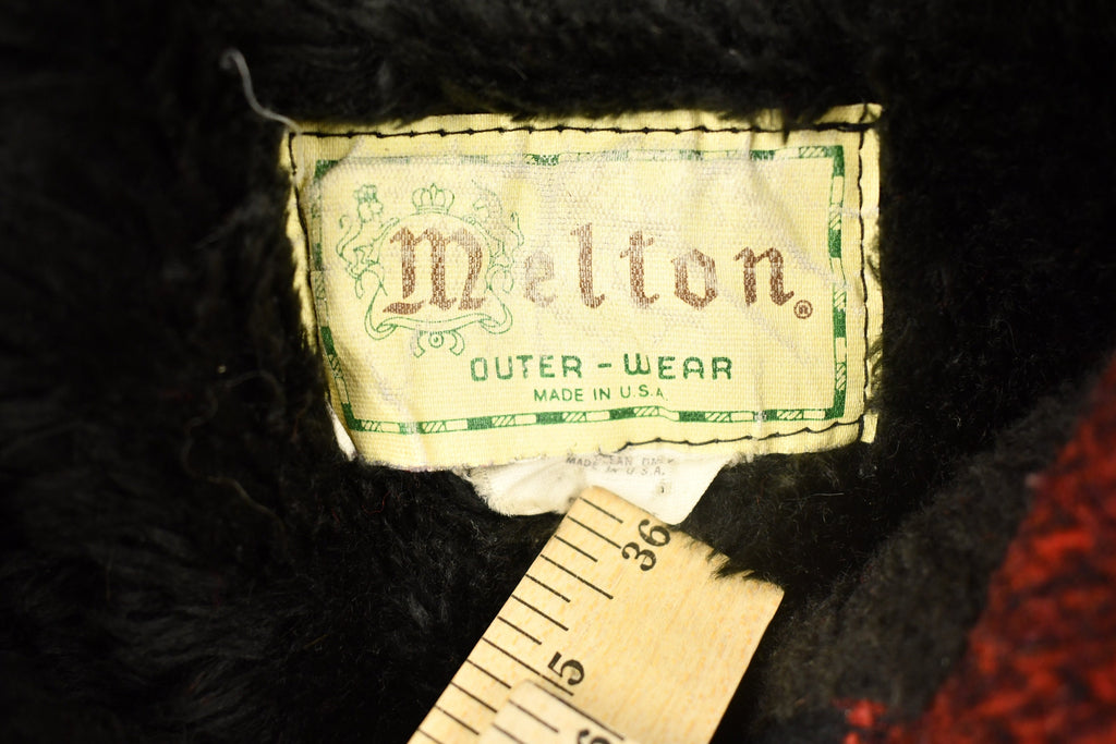 Vintage 1950s Melton Outer-Wear Buffalo Plaid Wool Hunting Jacket