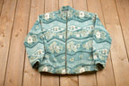 Vintage 1990s Teddi Floral Tree Print Full Zip Fleece Sweater