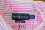 Vintage 1990s Ralph Lauren Pink Striped Button Up Shirt