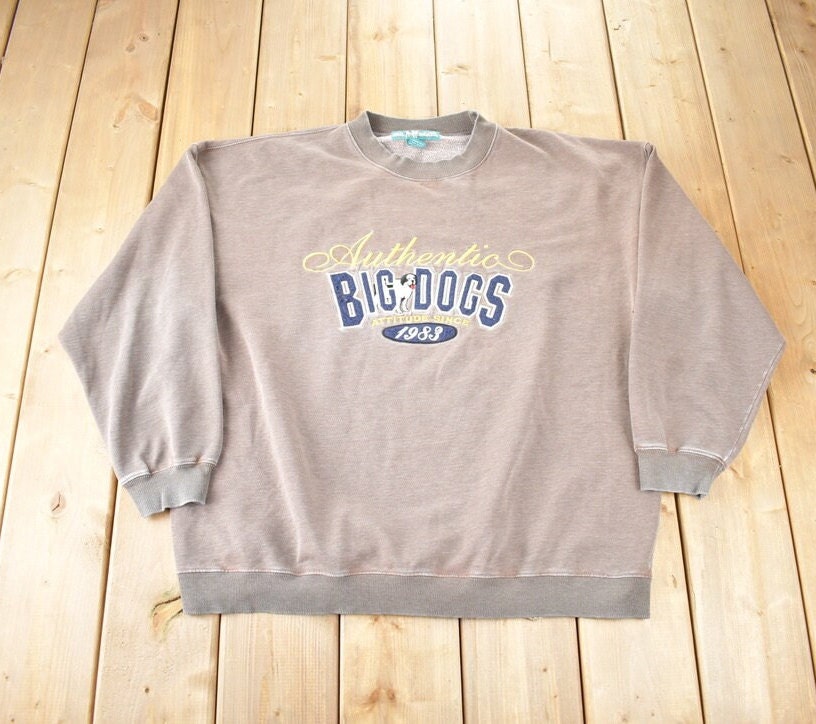 Vintage 1990s Authentic Big Dogs Embroidered Crewneck Sweatshirt