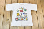 Vintage 1990s Victoria British Colombia Landmarks Souvenir Single Stitch Graphic Travel T-Shirt Made In Canada