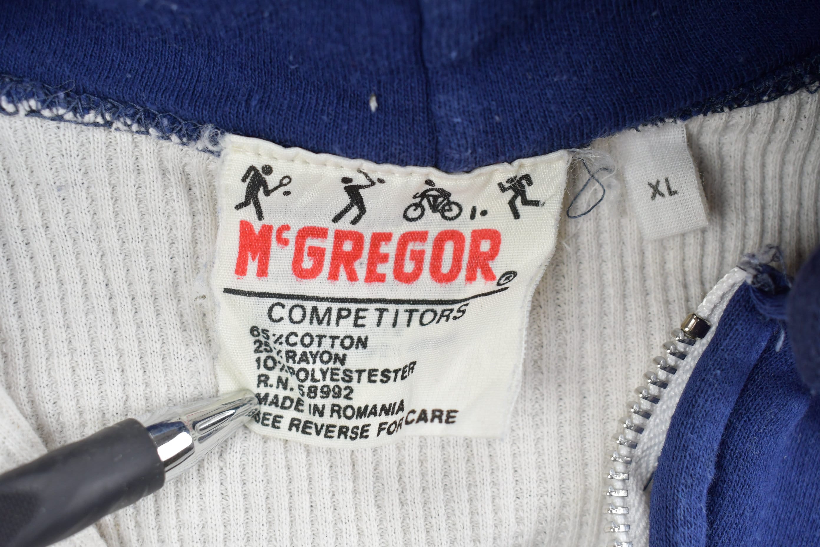 Vintage 1990s McGregor Competitors Full Zip Blank Hoodie