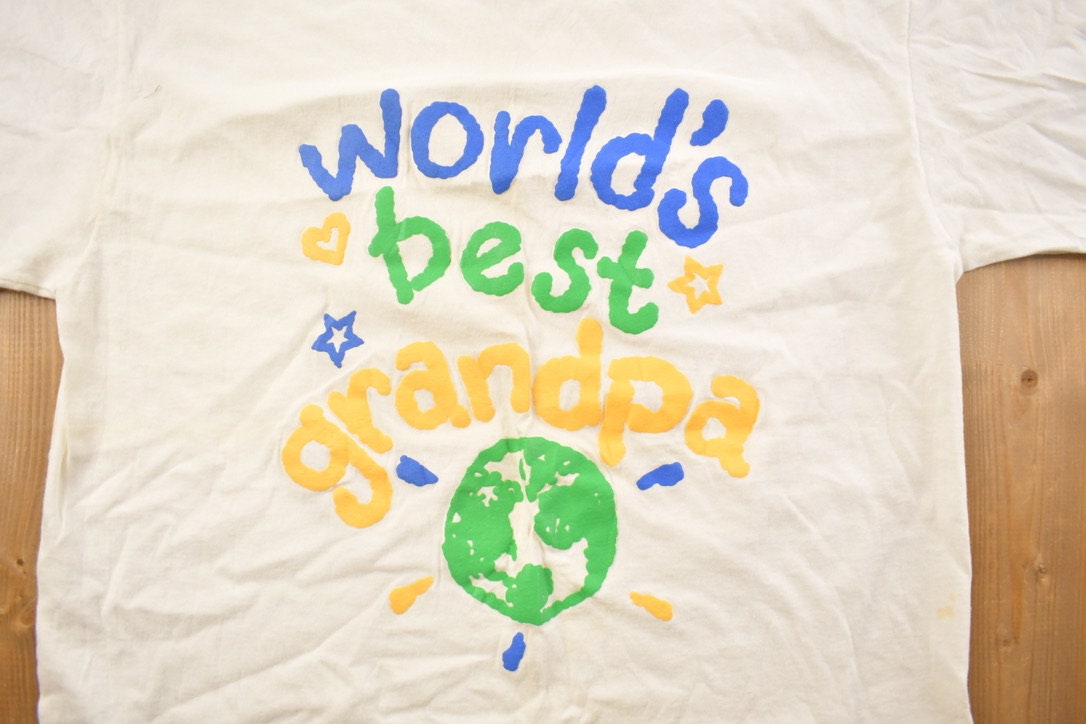 Vintage 1990s Worlds Best Grandpa Graphic T Shirt
