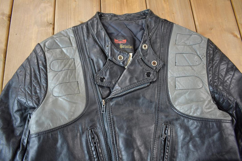 Vintage 1980s Bristol Leather Café Racer Jacket