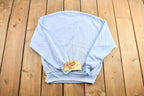 Vintage 1990s Light Blue Embroidered Tulip Crewneck Sweatshirt / Made In USA / 90s Crewneck / American Vintage