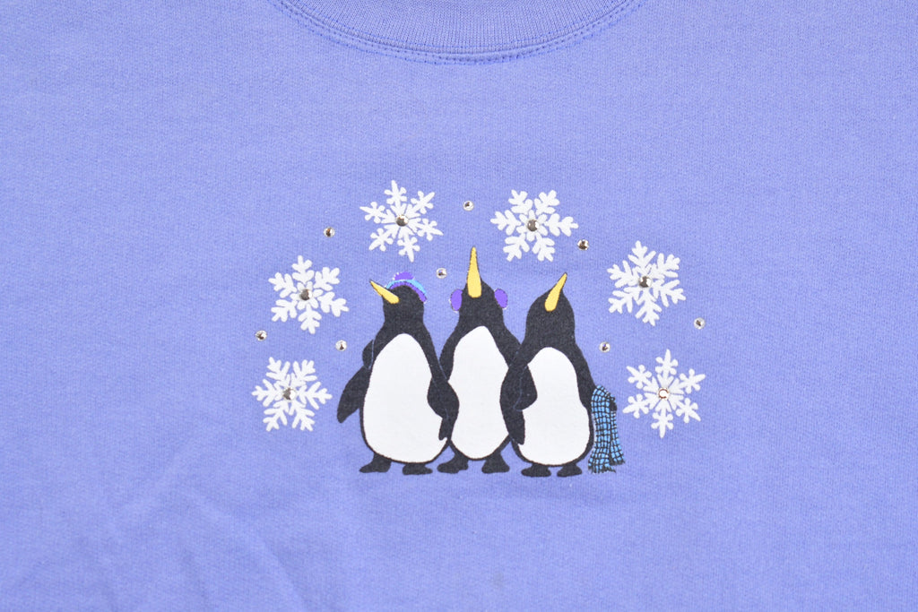Vintage 1990s Cute Penguins Crewneck Sweater