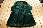 Vintage 1970s Novelti Green Acrylic Faux Fur Coat Women's XL