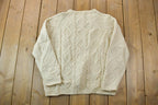 Vintage 1990s Traditional Hand Knit Garment 100% Wool Knit Sweater