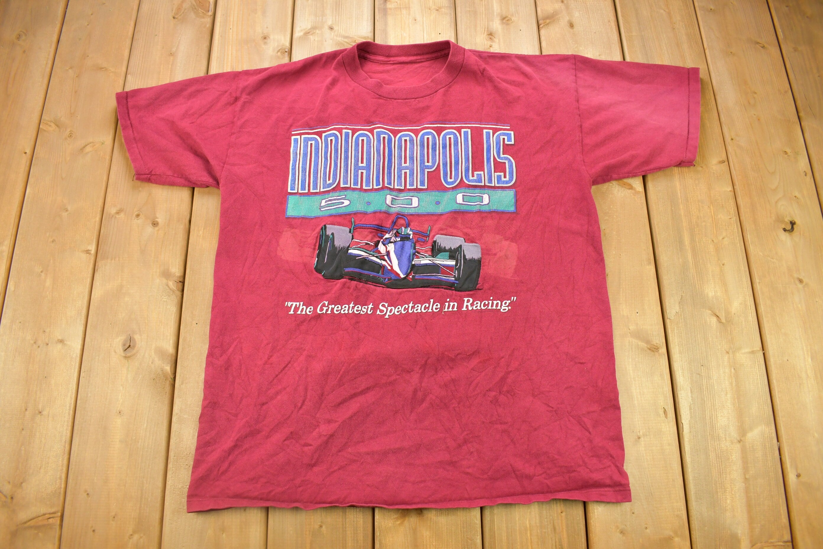 Vintage 1990s Indianapolis 500 Embroidered Racing T Shirt
