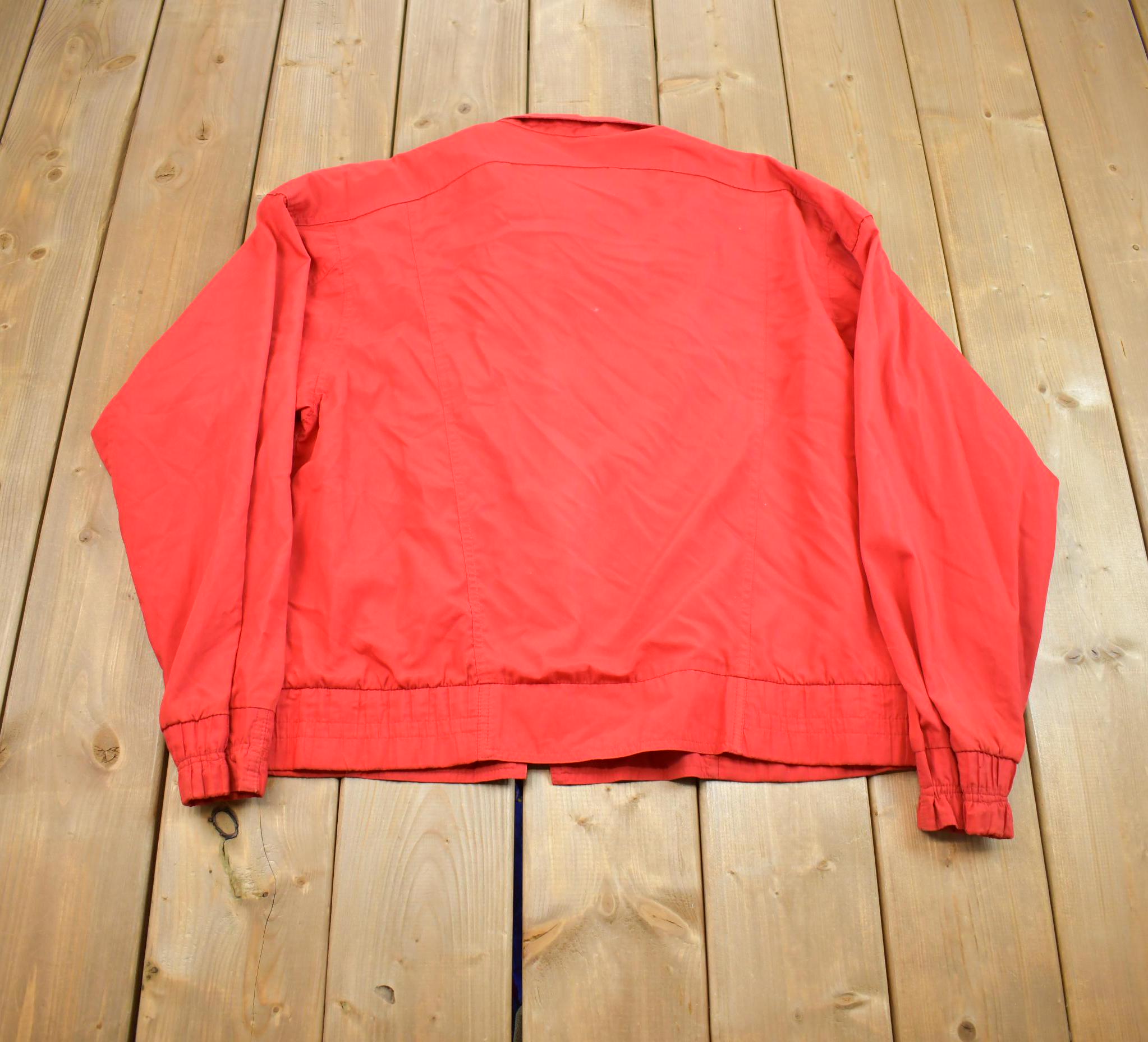 Vintage 1980s London Towne Red Windbreaker Jacket Made In UK