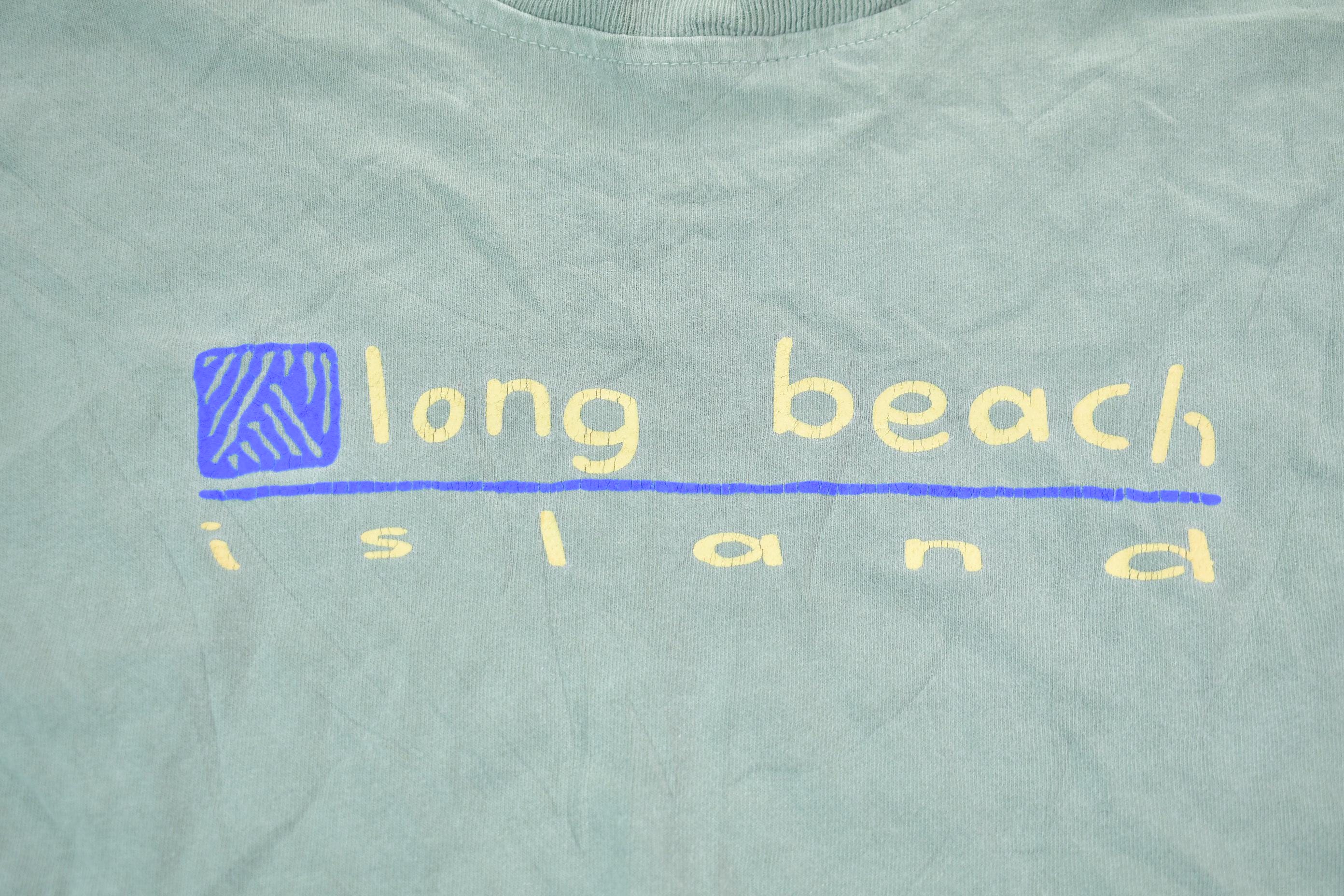 Vintage 1990s Long Island Beach Souvenir Travel Crewneck Sweatshirt