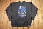 Vintage 1991 Fargo Harley Davidson North Dakota Wolf Theme Crewneck Sweater