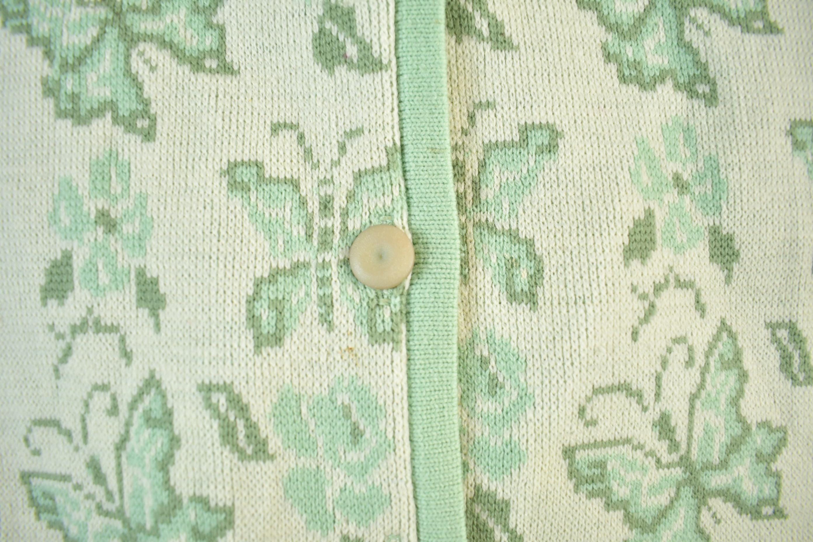 Vintage 1970s Butterfly Knit Cardigan Sweater Women's XS