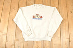 Vintage 1990s Looney Tunes Taz Embroidered Crewneck Men's L / Vintage Warner Brothers Sweatshirt / Made In USA