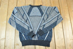 Vintage 1990s Barnaby Knit Abstract Pattern Crewneck Sweater
