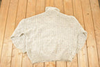 Vintage 1990s Pendleton Wool Cable Knit Zip Up Crewneck Sweater Men's XXL