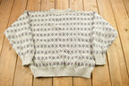 Vintage 1990s Eddie Bauer Geometric Knitted Crewneck Sweater  Vintage 90s Crewneck  All Over Pattern  Outdoorsman
