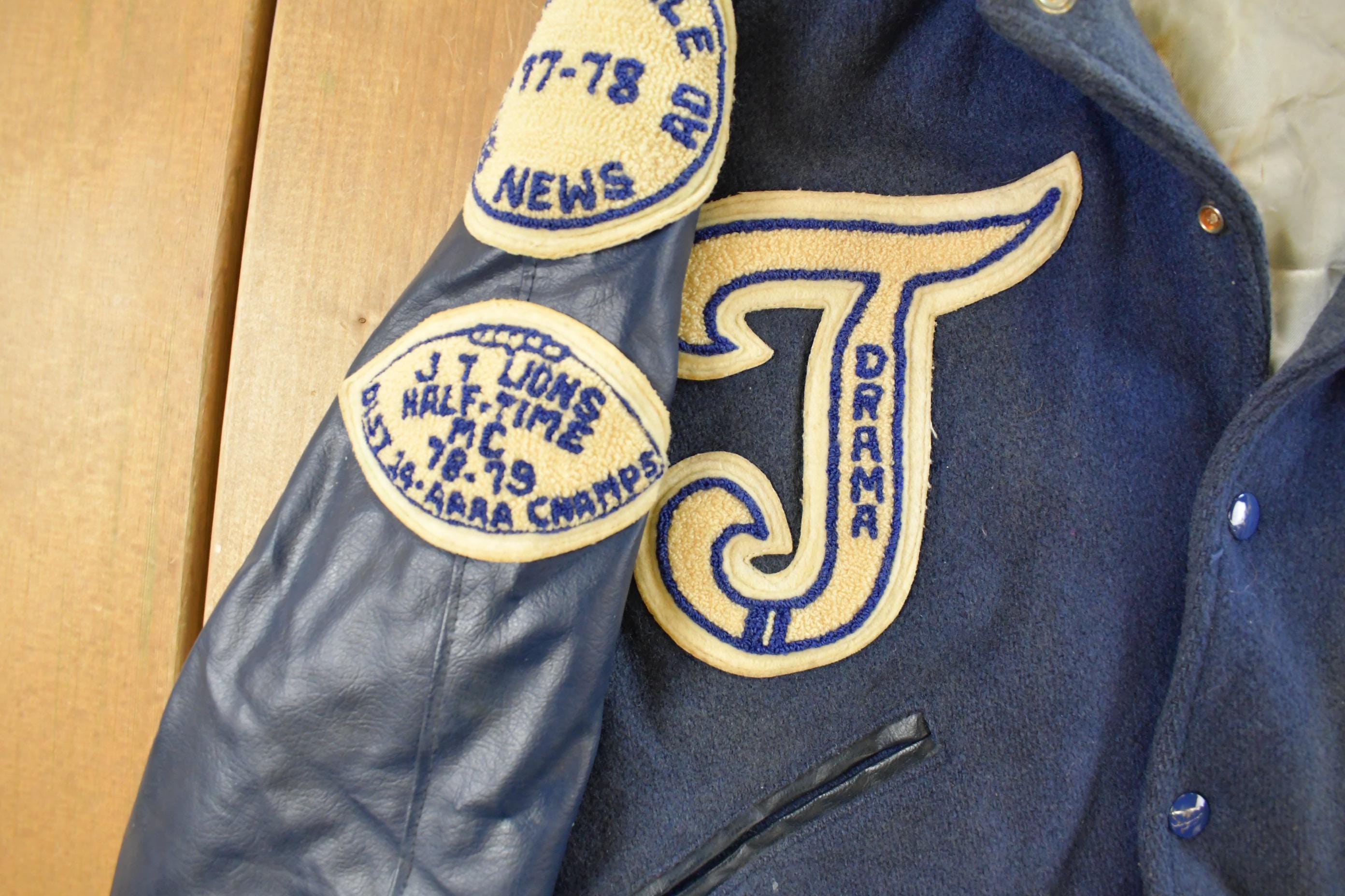 Vintage 1970s Lions Tail Collegiate Wool Leather Varsity Jacket Men's XS