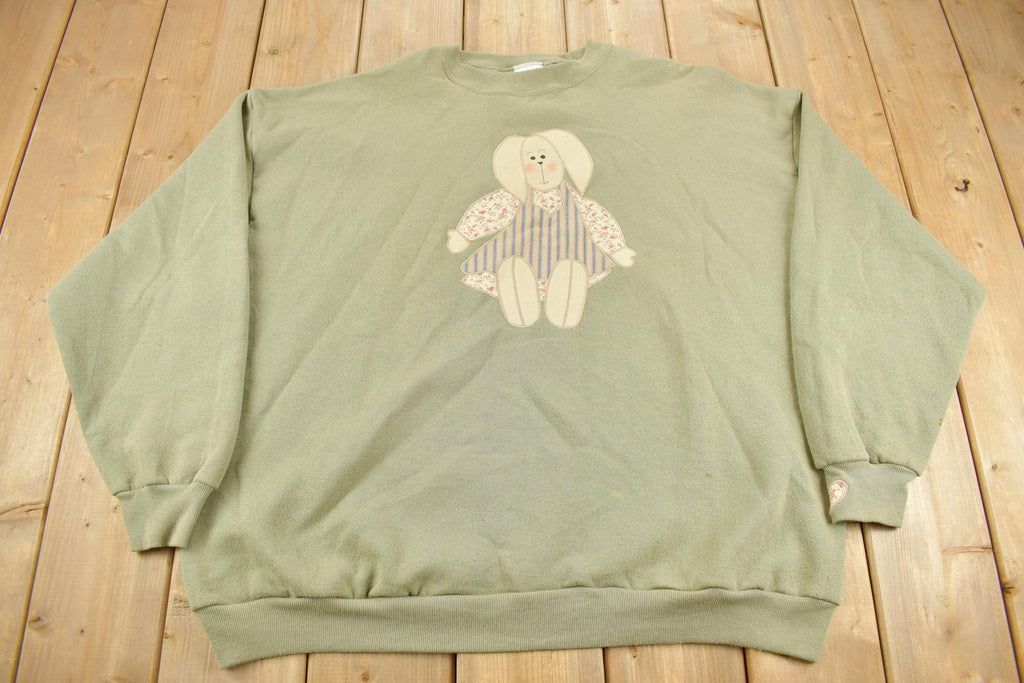 Vintage 1990s Cute Grandma Style Crewneck Sweater Made In USA