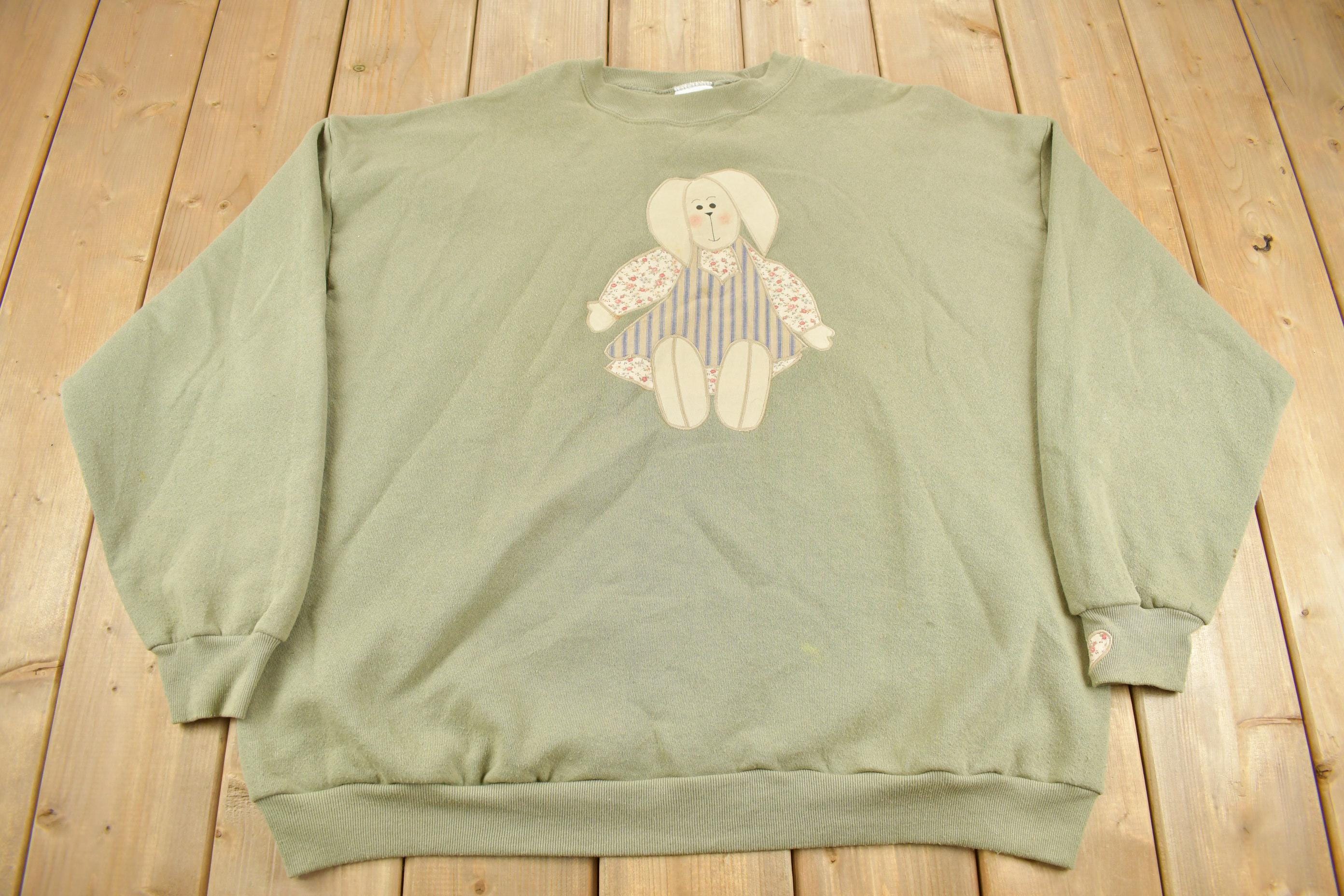 Vintage 1990s Cute Grandma Style Crewneck Sweater Made In USA