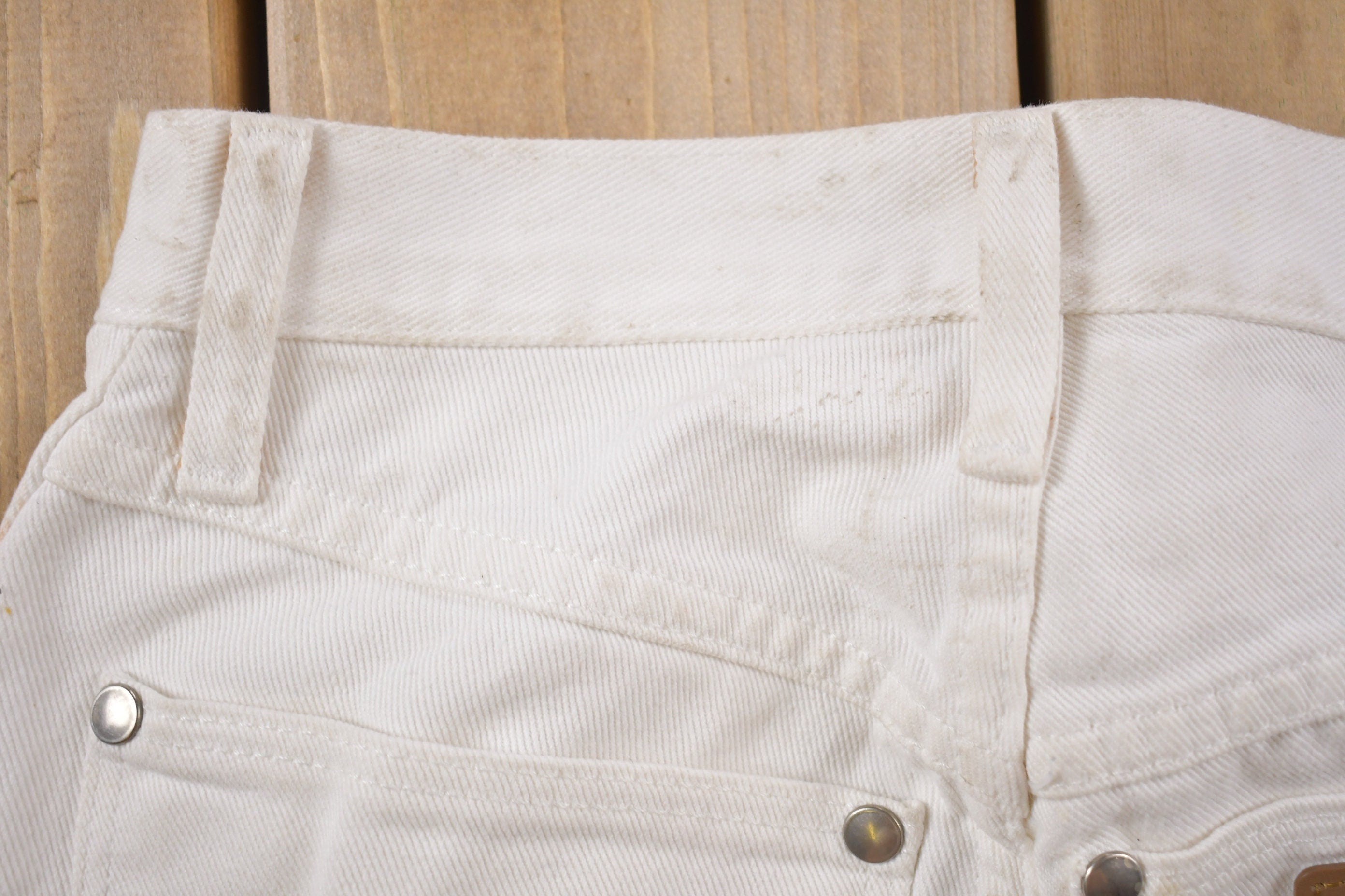Vintage 1990s Wrangler White Denim Jeans 22 x 32