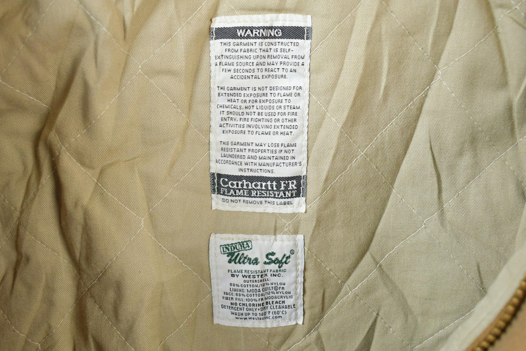 Vintage 1990s Distressed Carhartt Flame Resistant Blanket Lined Jacket Made In USA