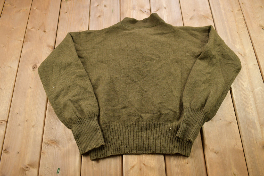 Vintage 1990s Knitted Quarter Button Sweater