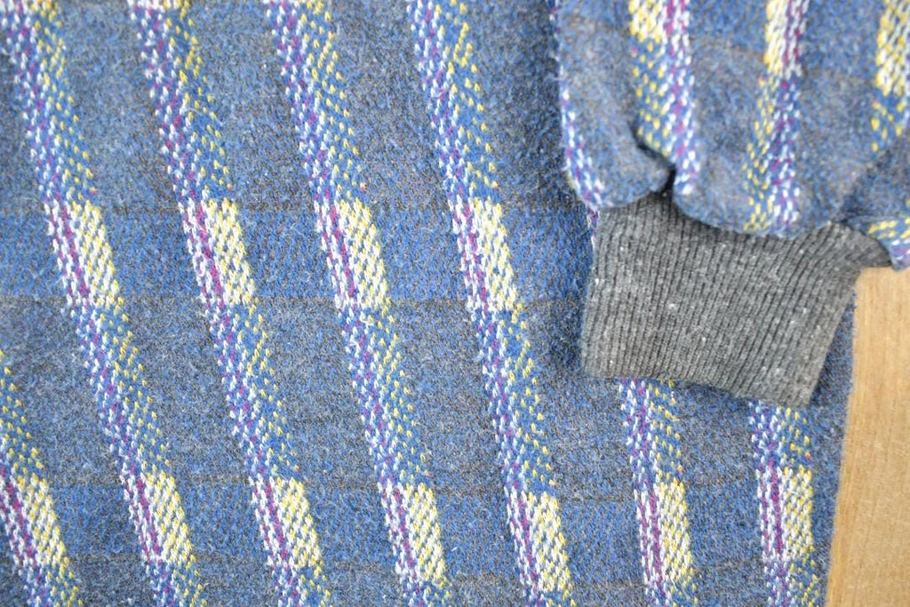 Vintage 90s Abstract Knit Collared Sweater - Mens XL