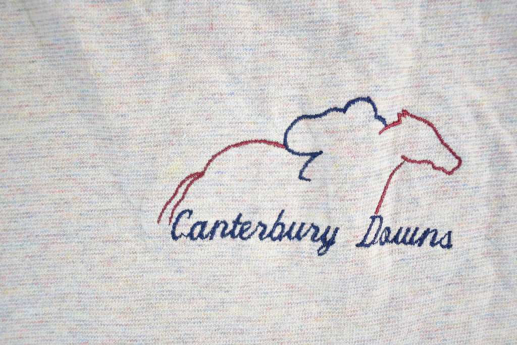 Vintage 1990s Canterbury Downs Double Collar Doubler Sleeve Souvenir T-Shirt Mens Medium Oversized