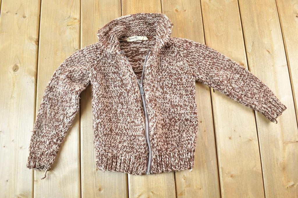Vintage 1960s Youth Hand Knit Wool Mouse Sweater 4T