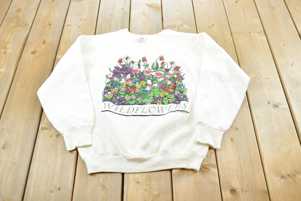 Vintage 1989 Nature Print Wildflowers Sweatshirt Mens