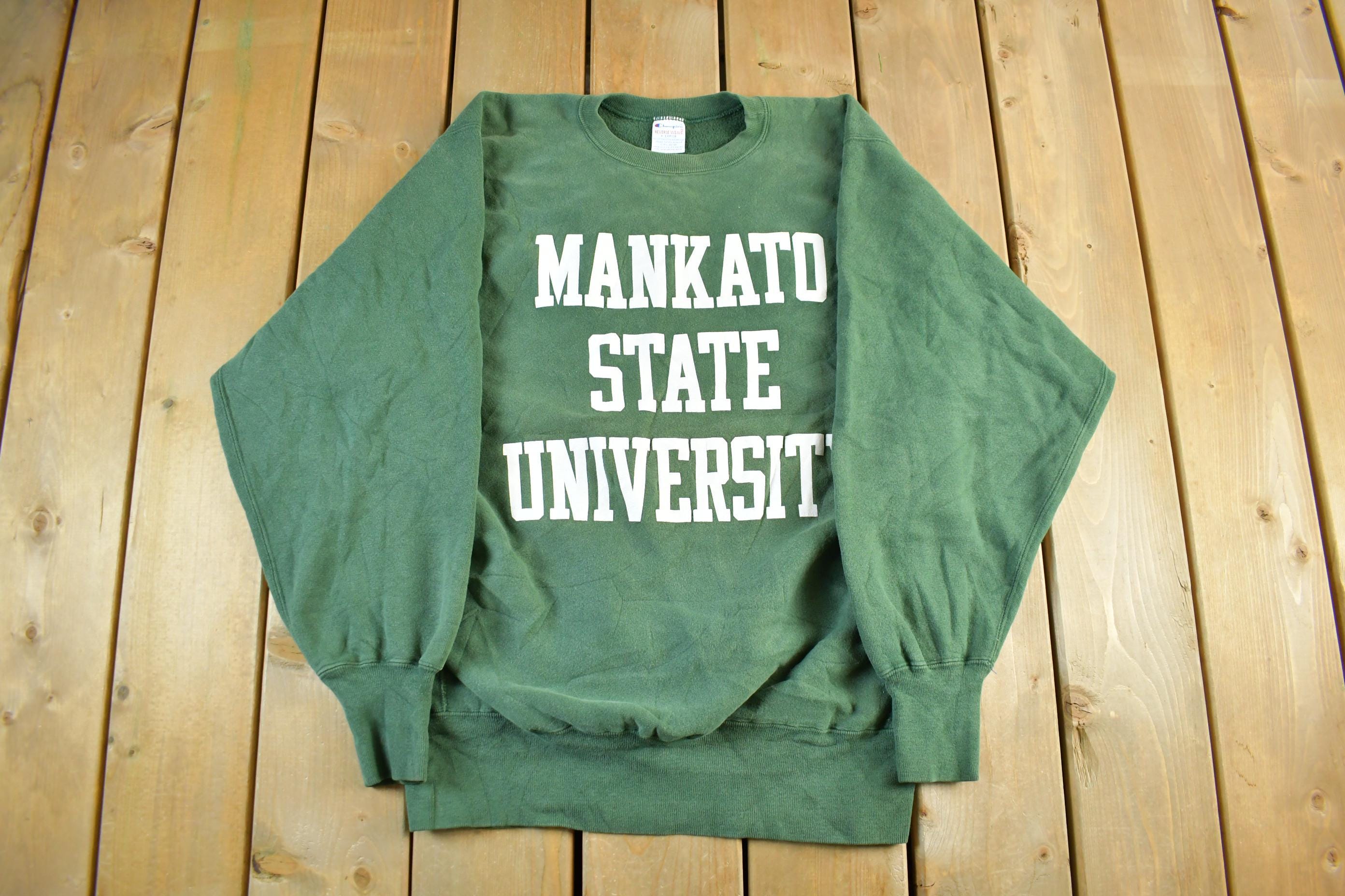 Vintage 1990s Mankato State University Champion Reverse Weave Warmup Crewneck Sweatshirt Men's XL