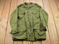 Vintage 1990s Military Field Button Up Shirt / 1990s Button Up / Vintage Flannel / Field Jacket / 90s Military Jacket