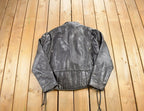 Vintage 1990s Cruiser By Sofari Cafe Racer Black Leather Jacket