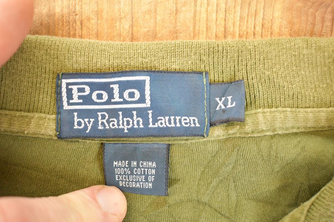 Vintage 1990s Polo By Ralph Lauren Orange Horse Quarter Button Up Shirt Men's L