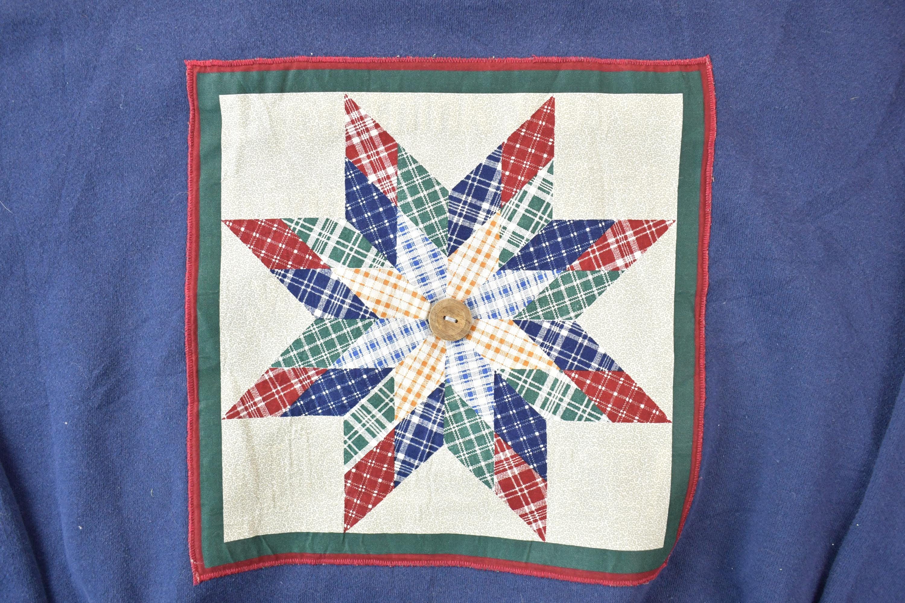 Vintage 1990s Mandala Snowflake Design Crewneck Sweatshirt