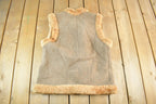 Vintage 1980s Fibok Shearling Fur Coat Vest Women's L