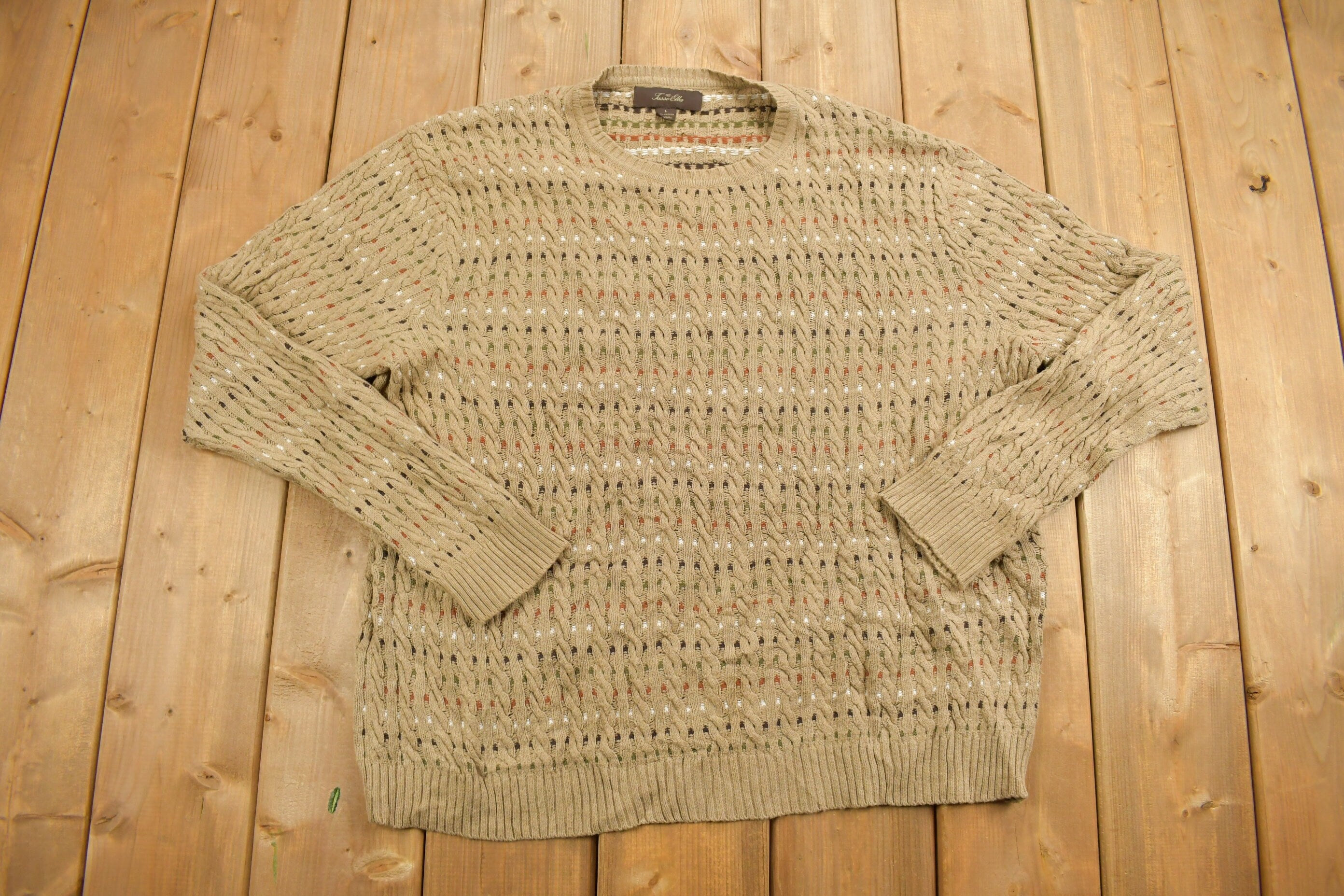 Vintage 1990s Tasso Ella Patterned Knitted Sweater