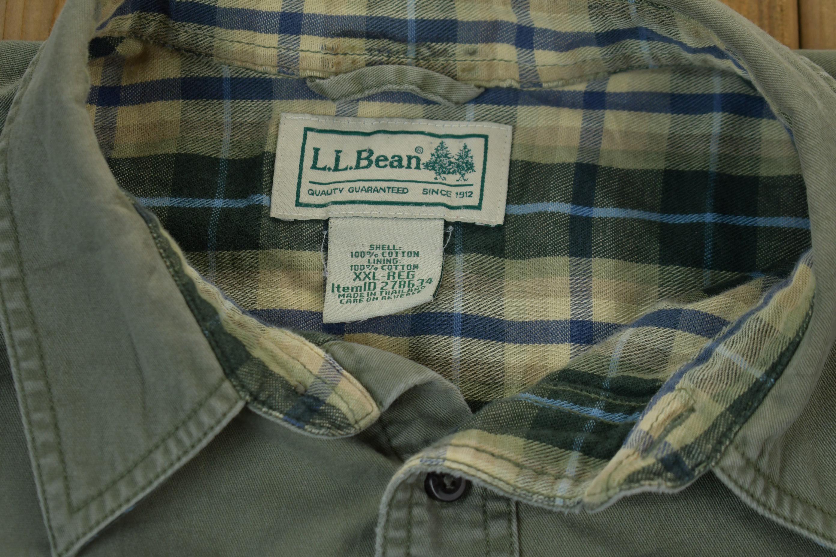 Vintage 1990s LL Bean Plaid Lined Button Up Shirt